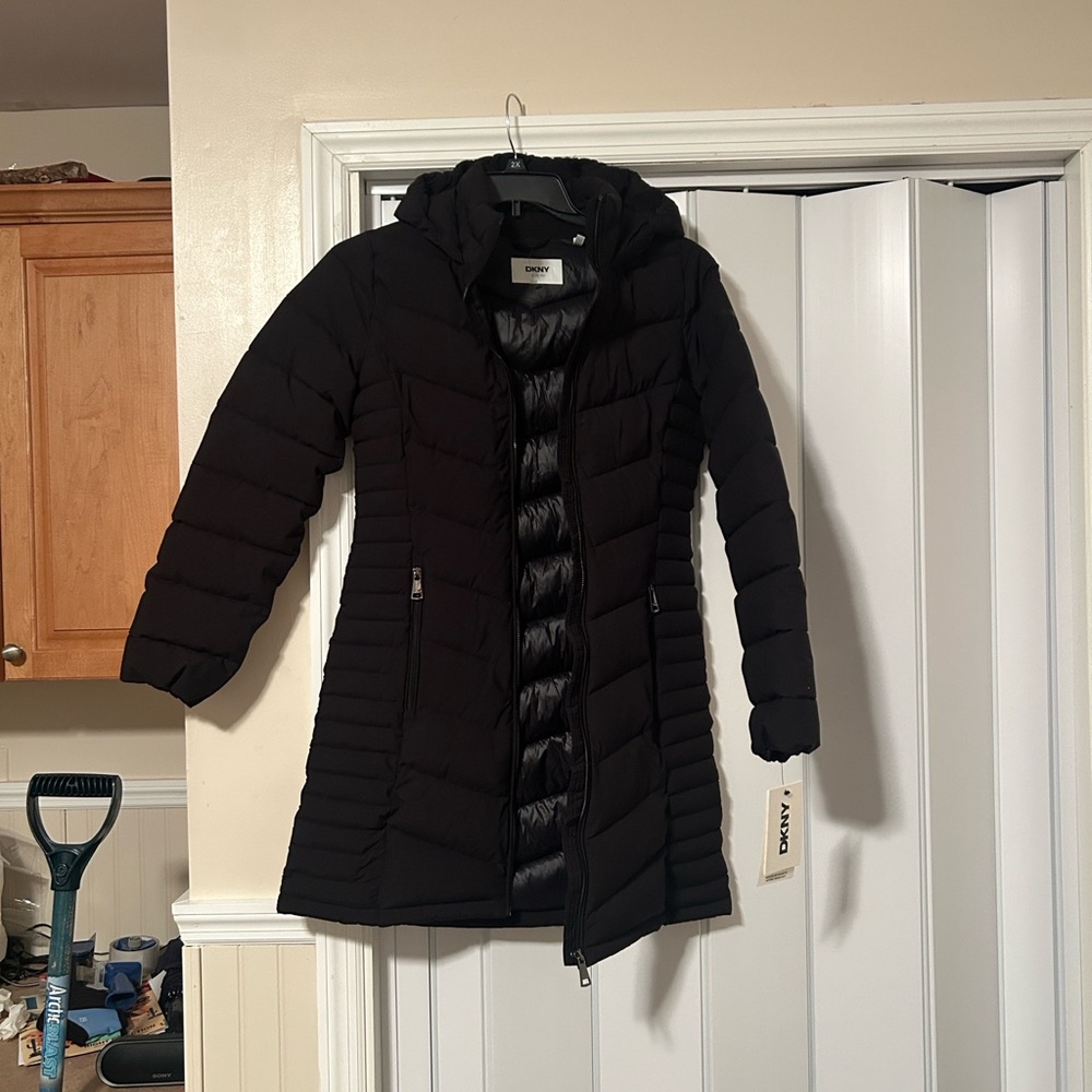 DKNY black coat